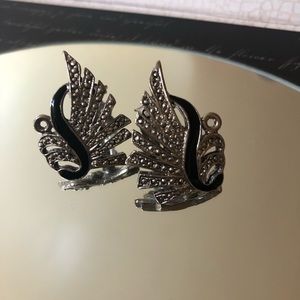 Black and silver earrings